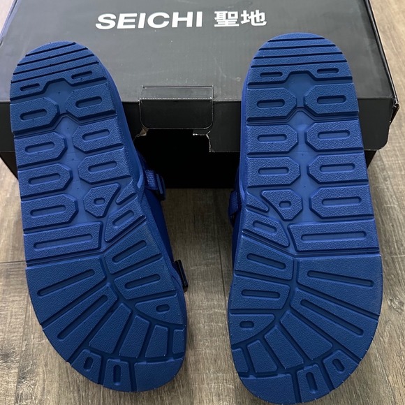 Seichi Cobalt Blue Padded Buckle Strap Slides Mens Sandals Size 9 EU 42 NEW main image 9
